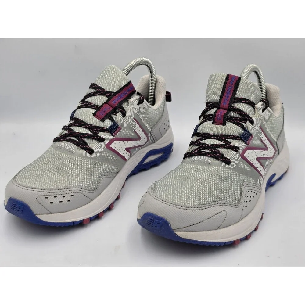 New Balance T410 V8 Womens Size 8 Gray Purple Trail Running Shoes Sneakers